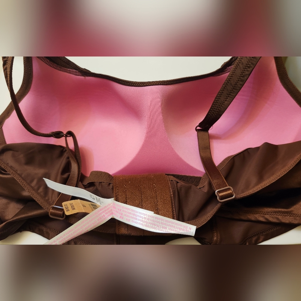 NWT Vs Pink Lightly Lined Corset Top Longline Bra Brown Size Large - Picture 5 of 6